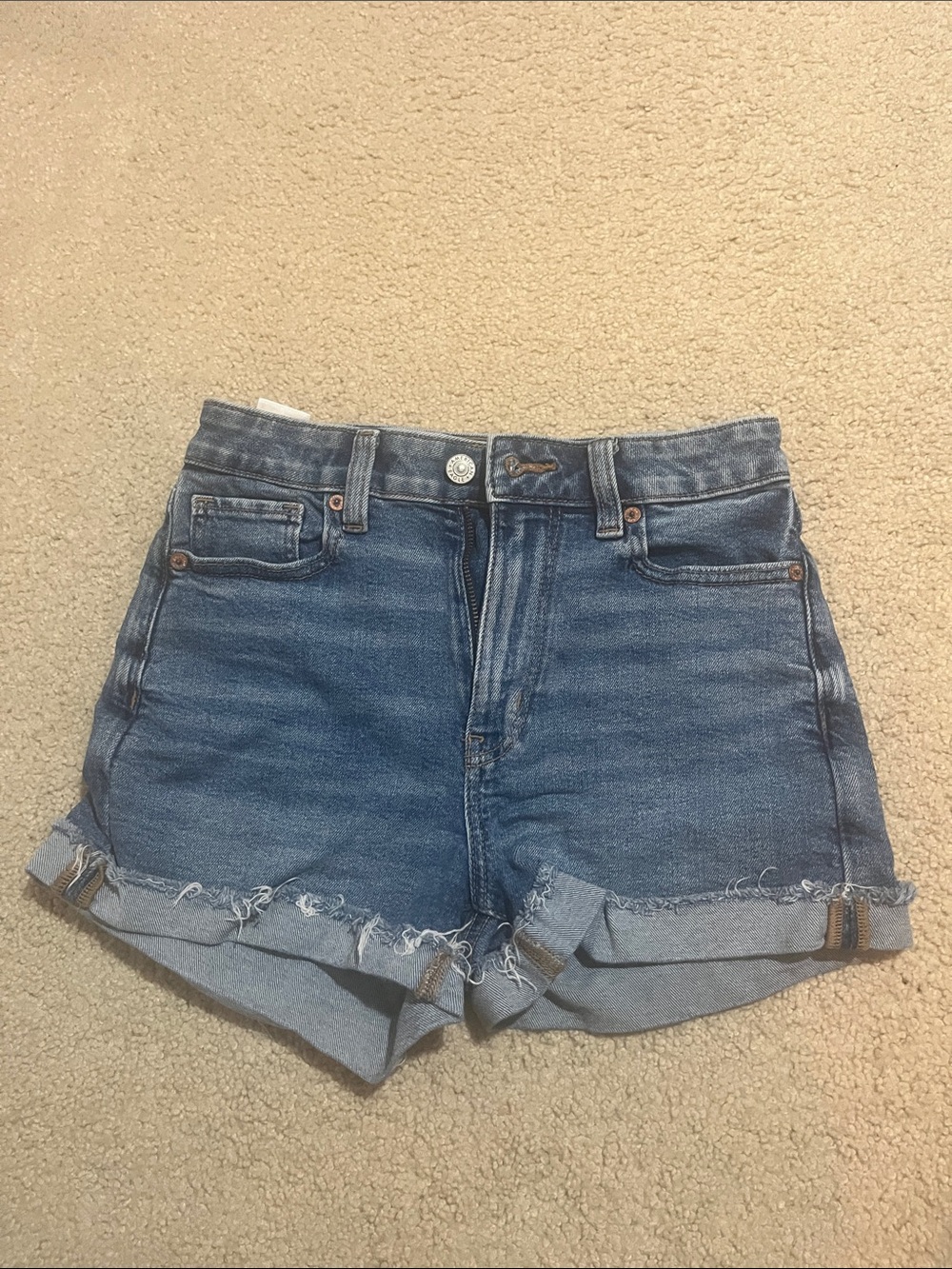 American Eagle Classic High-Rise Blue Denim Women's Stretch Shorts